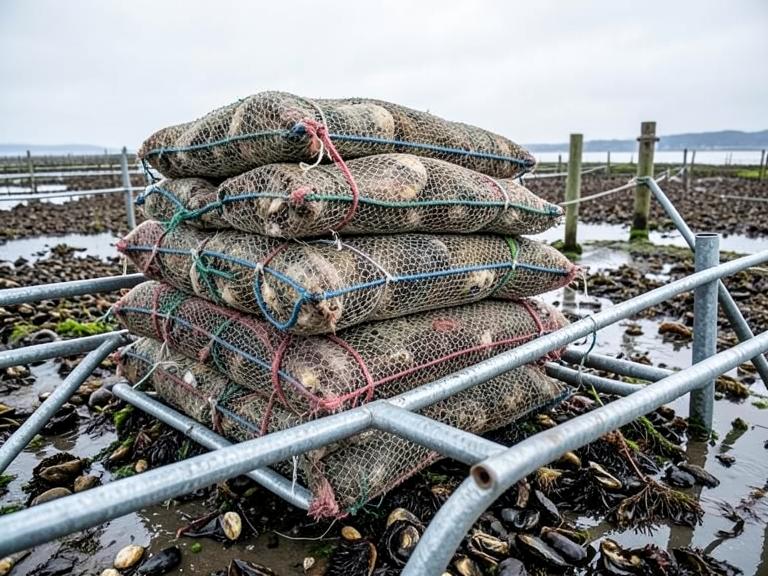 400 poches à huîtres + rails, très bon état